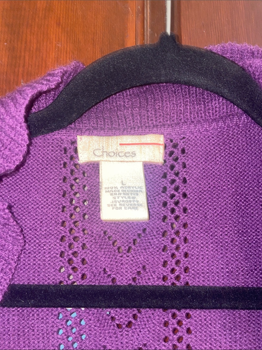 Choices Purple Open-Front Ruffle Lace-Panel Cardigan - Picture 2 of 4
